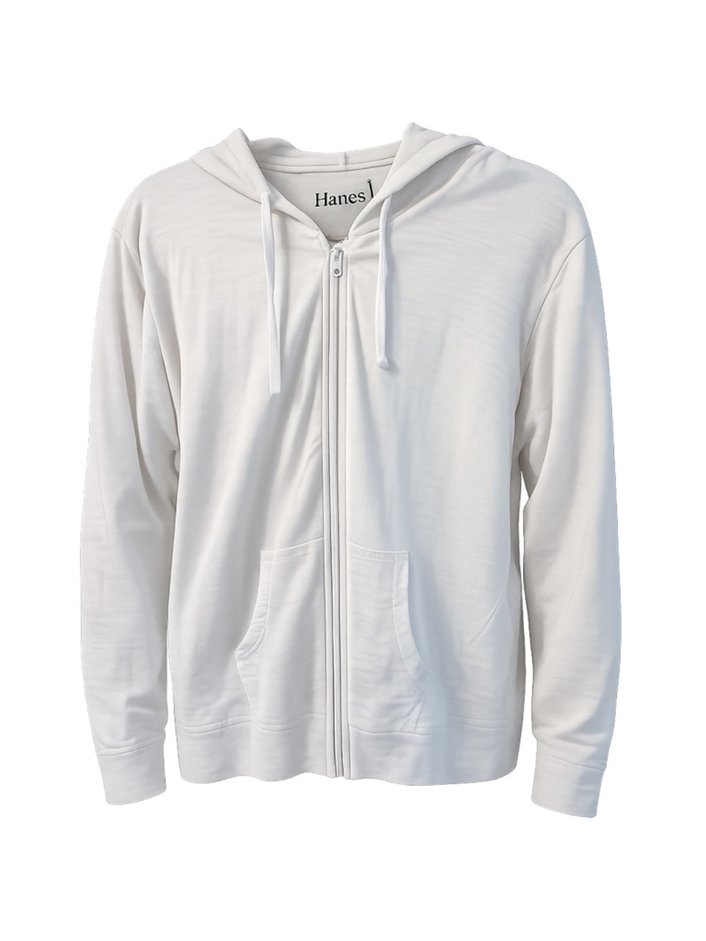 Hanes White lightweight zip hoodie - Size XL